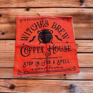 One Pillow Cover 18" x 18" Halloween Witches Brew Coffee House